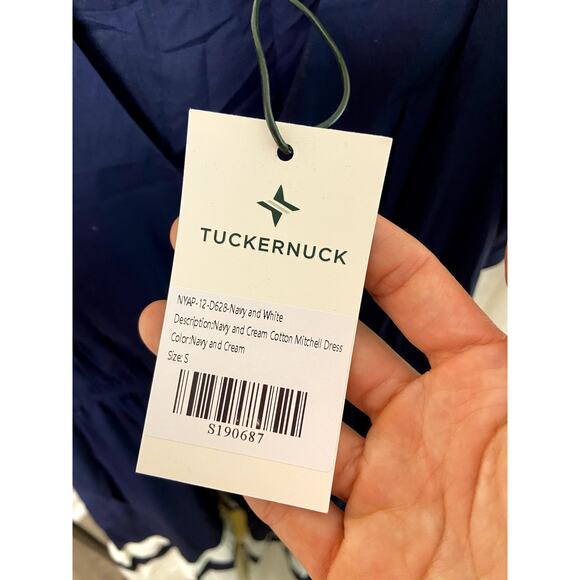 Tuckernuck Navy and Cream Cotton Mitchell Dress size S small - Picture 4 of 5